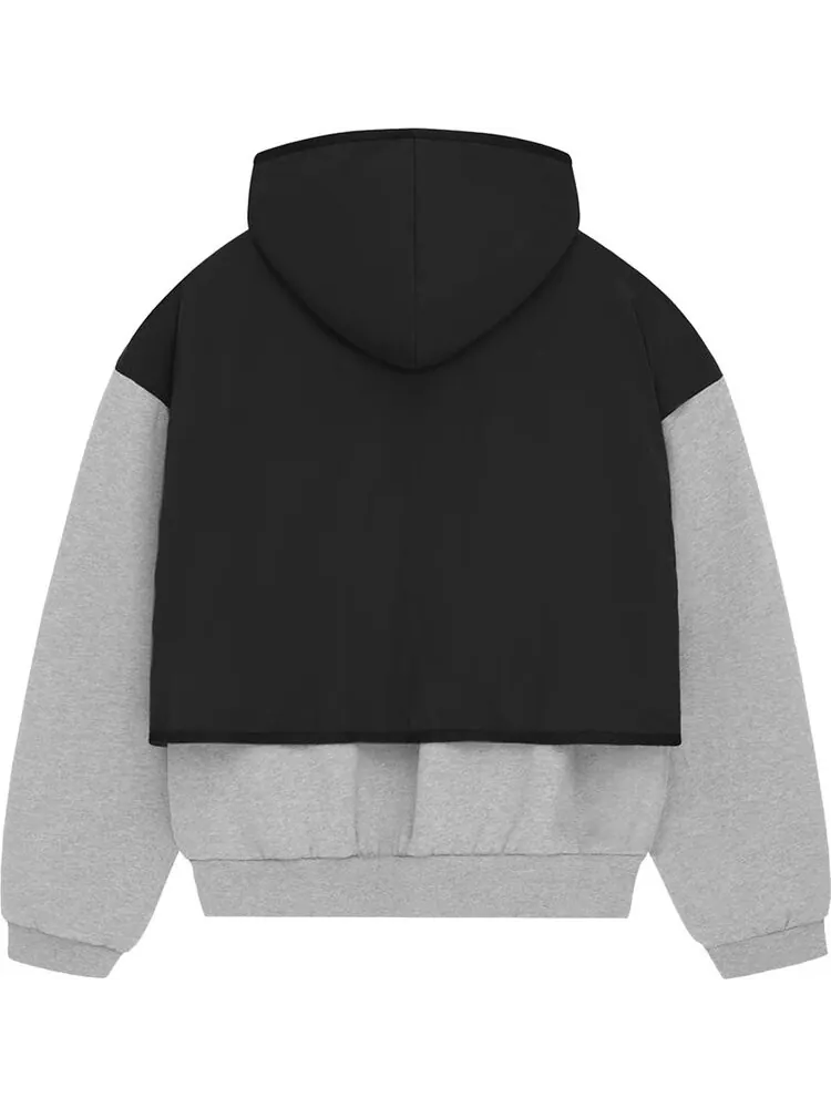 Свитер Fear of God Essentials Nylon Fleece Hooded 'Light Heather Grey/Jet Black' — изображение 2 из 2, мульти