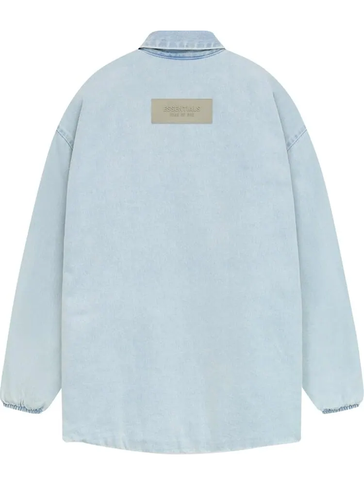 Куртка Fear of God Essentials Filled Shirt 'Light Washed Denim' — изображение 2 из 2, синий