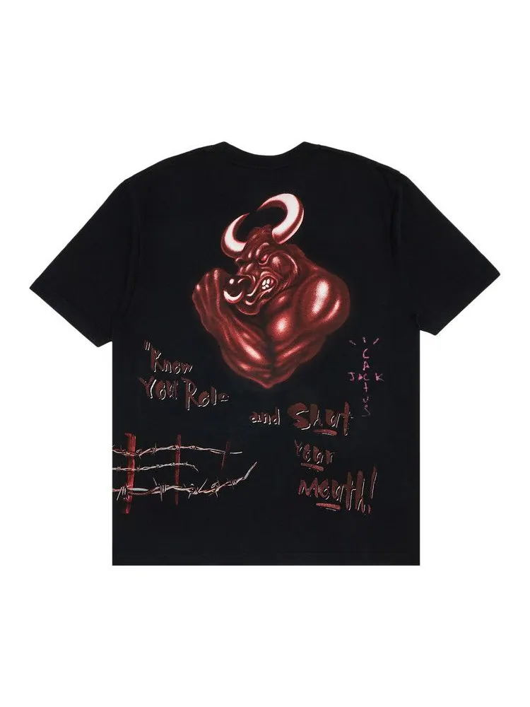 Футболка Cactus Jack by Travis Scott x WWE Know Your Role T-Shirt The Rock — изображение 2 из 3, черный