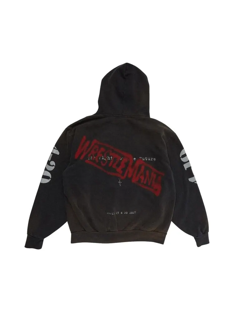 Худи Cactus Jack by Travis Scott x WWE WrestleMania Pullover Hoodie 'Black' — изображение 2 из 2, черный