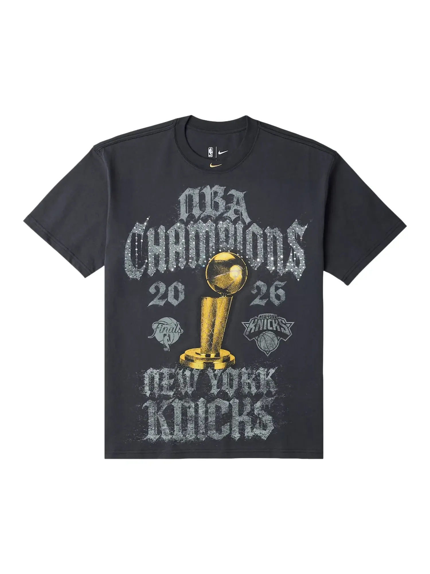 Футболка Nike New York Knicks 2026 NBA Finals Champions Authentic On Court T-Shirt — изображение 1 из 2, черный