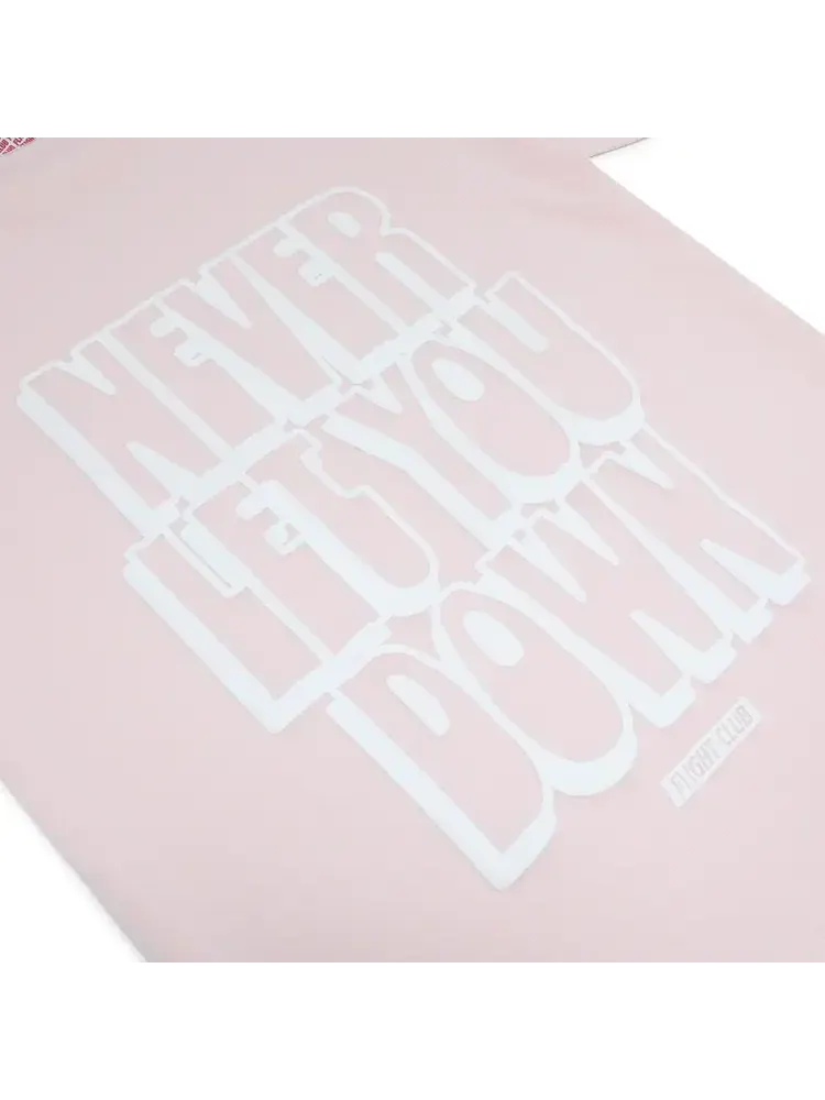 Футболка Flight Club Never Let You Down — изображение 3 из 3, нежно-розовый/белый