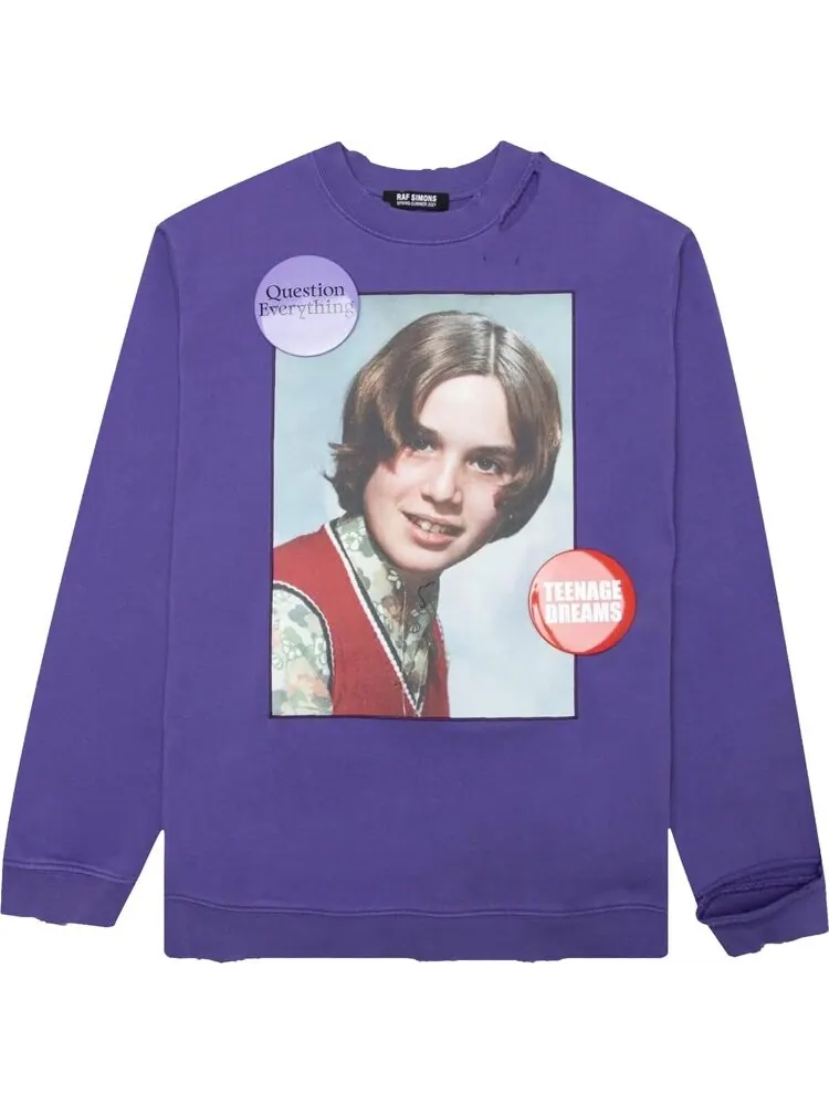 Свитер Raf Simons Girl In Red Destroyed Sweater 'Purple' — фиолетовый