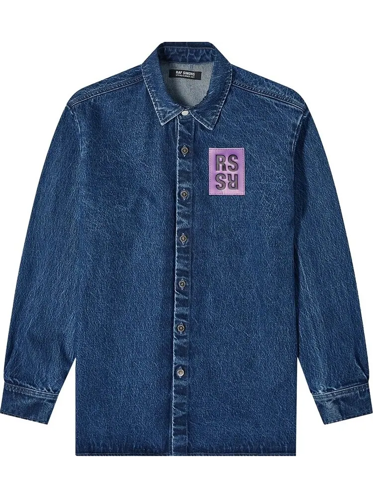 Рубашка Raf Simons Straight Fit Denim Overshirt 'Navy' — синий