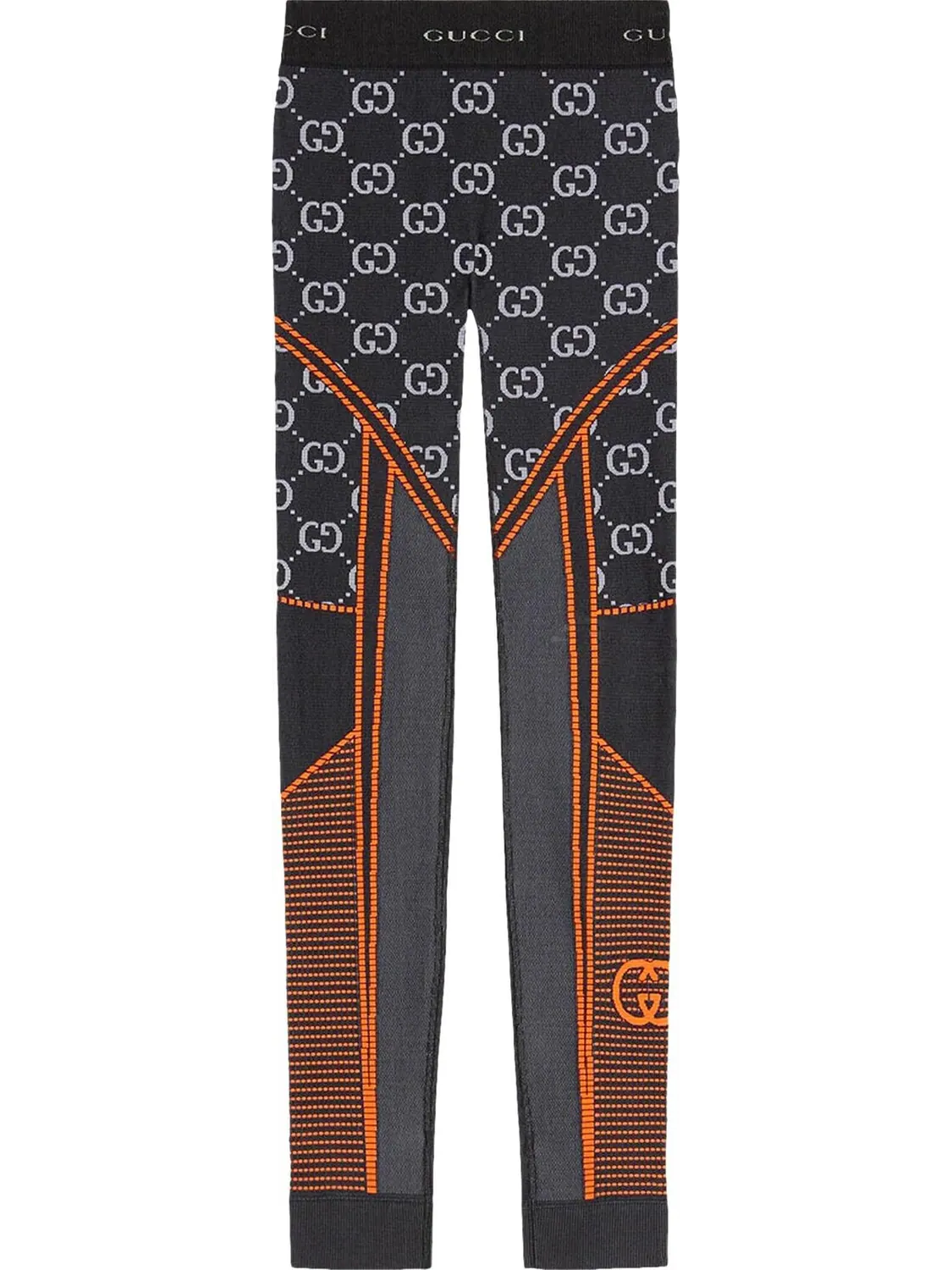 Леггинсы Gucci GG Jersey Jacquard, оригинальные — изображение 1 из 1, черный/оранжевый