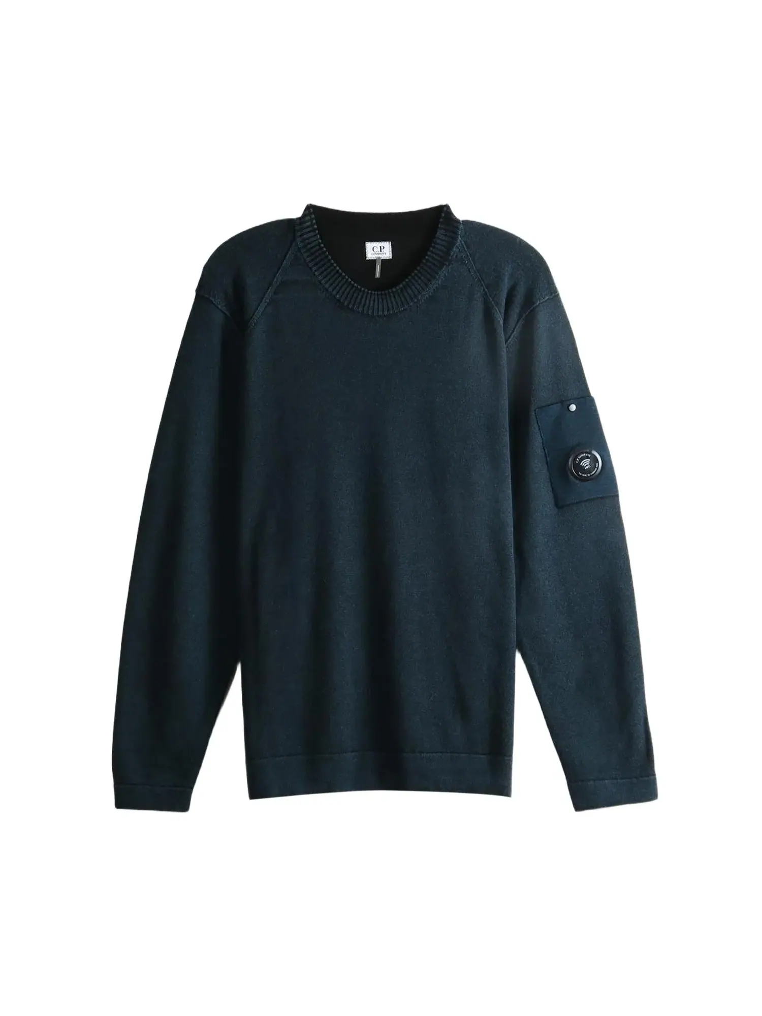 Свитер CP Company Double Colour Wool Crewneck Lens Sweater — синий