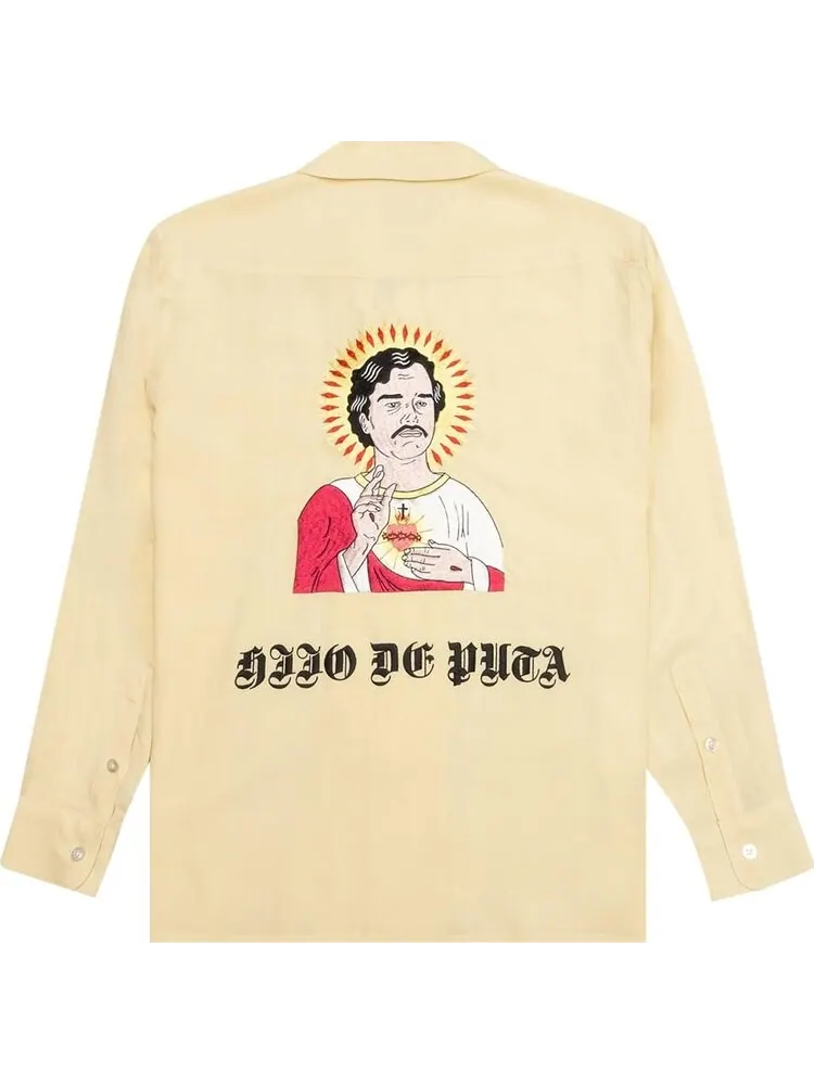 Рубашка Wacko Maria Long-Sleeve 50's Shirt Type-3 'Yellow' — изображение 2 из 2, желтый