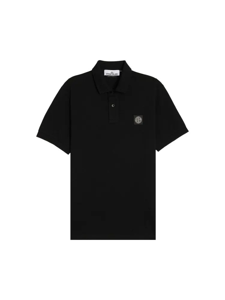 Поло Stone Island Compass Patch Logo Polo — черный