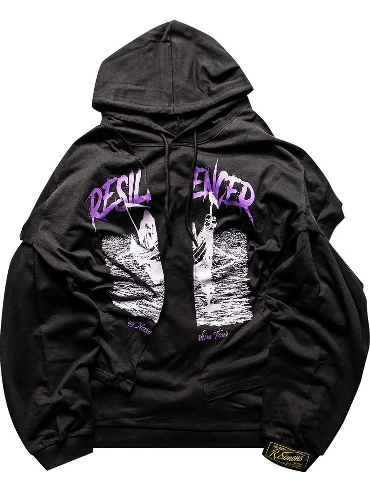 Худи Raf Simons Resilencer Doubled Hoodie 'Black' — черный