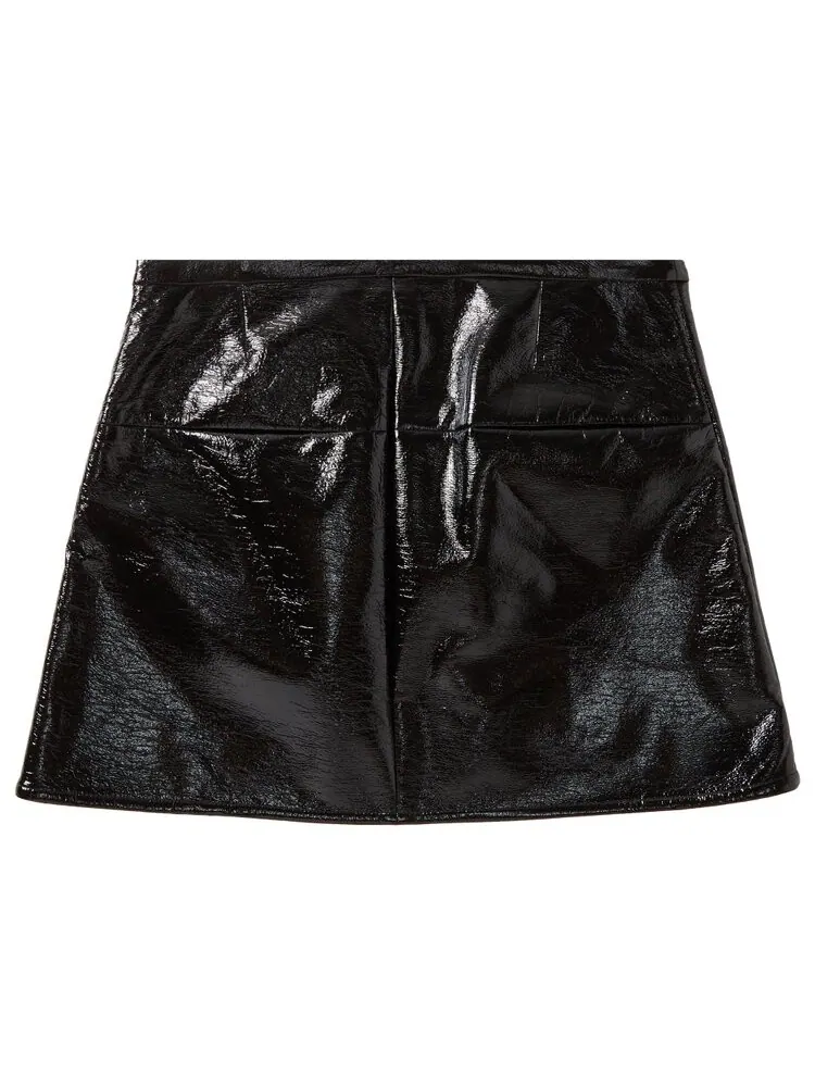 Юбка Courrèges Ellipse Vinyl Mini Skirt — изображение 2 из 3, черный