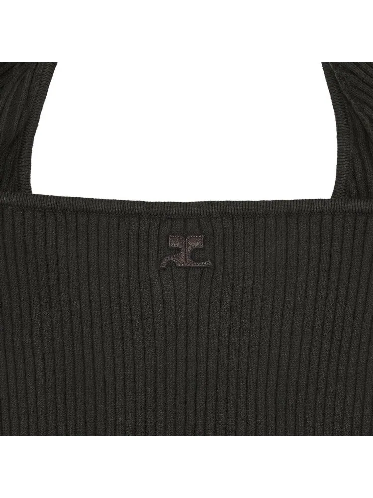 Платье Courrèges Hyperbole Rib Knit Mini Dress — изображение 3 из 3, коричневый