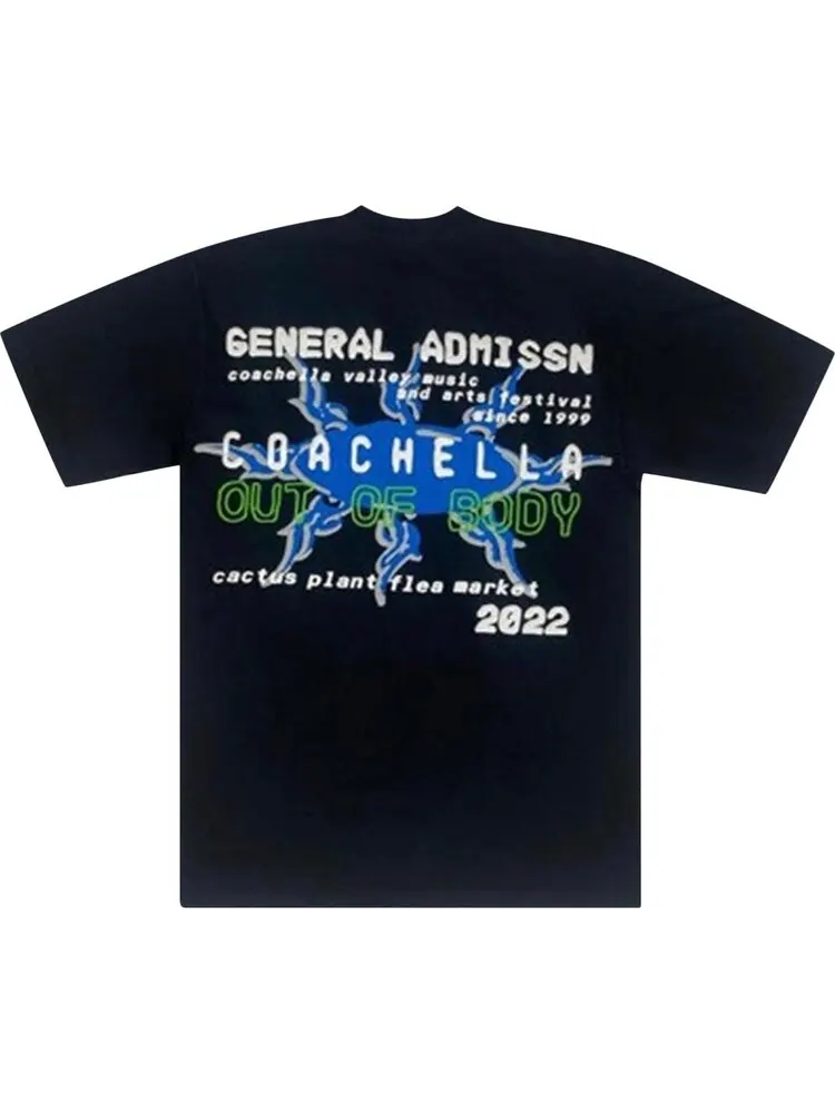 Футболка Cactus Plant Flea Market x Coachella Tee 'Black/Blue' — изображение 2 из 2, черный