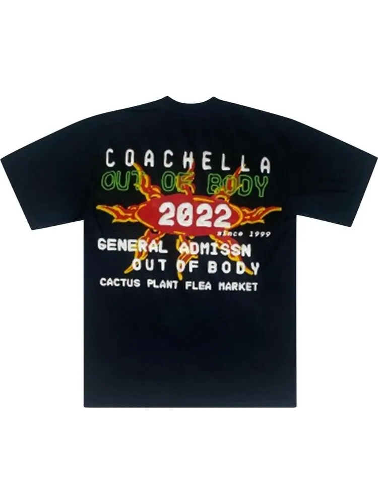 Футболка Cactus Plant Flea Market x Coachella Tee 'Black/Red' — изображение 2 из 2, черный
