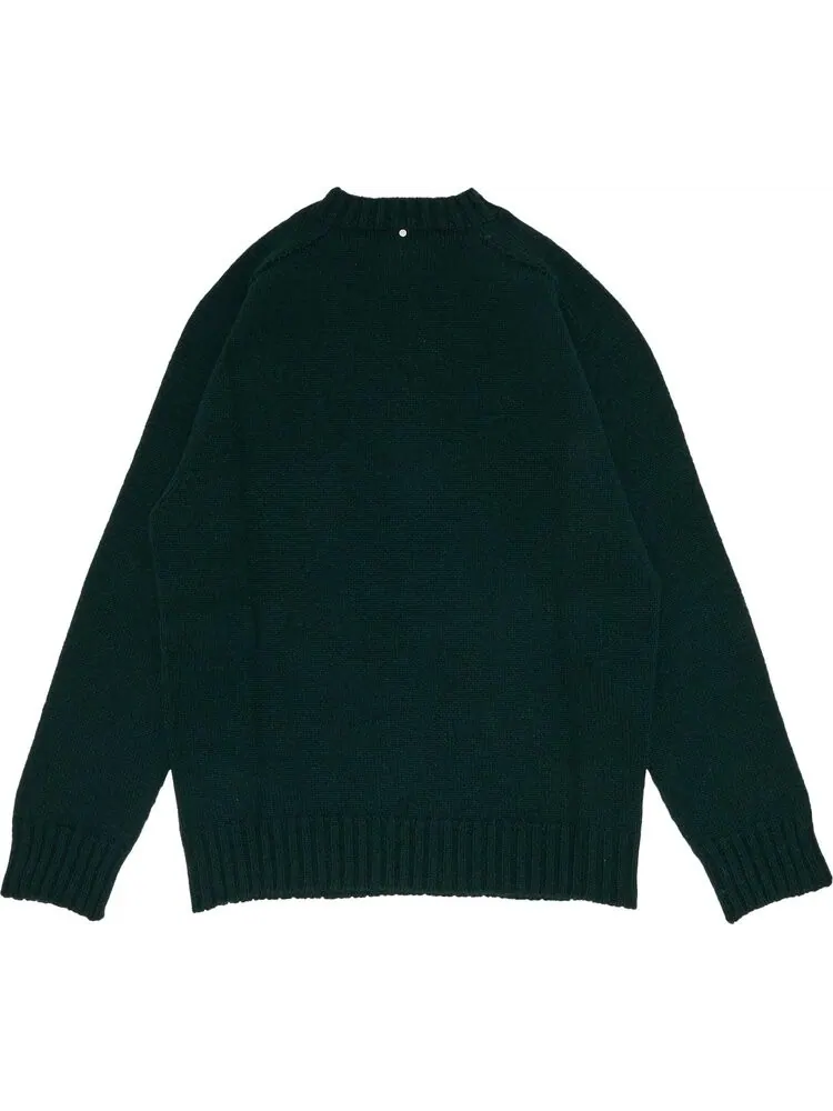 Толстовка OAMC Knitted Nuptse Crewneck 'Kombu' — изображение 2 из 3, зеленый