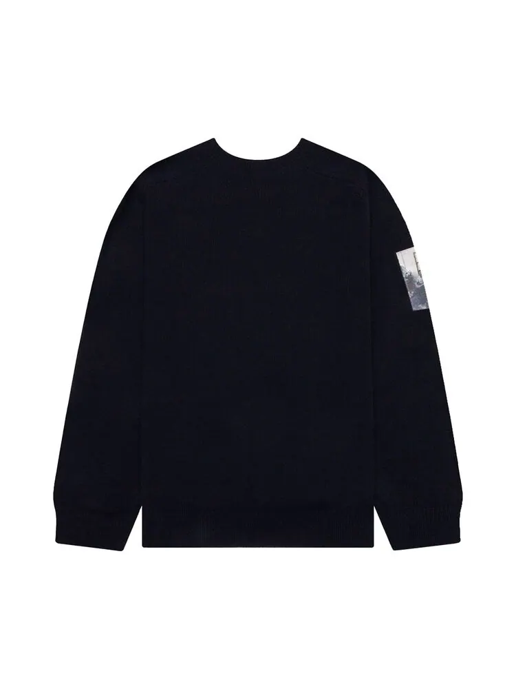 Свитер Raf Simons Light Roundneck Hammersleeve With Patches 'Dark Navy'