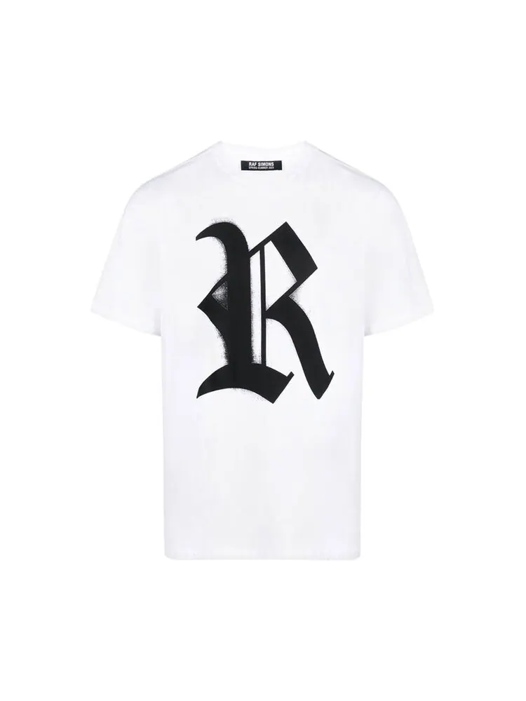 Футболка Raf Simons Big Fit T-Shirt With R Print On Front 'White' — изображение 1 из 1, белый