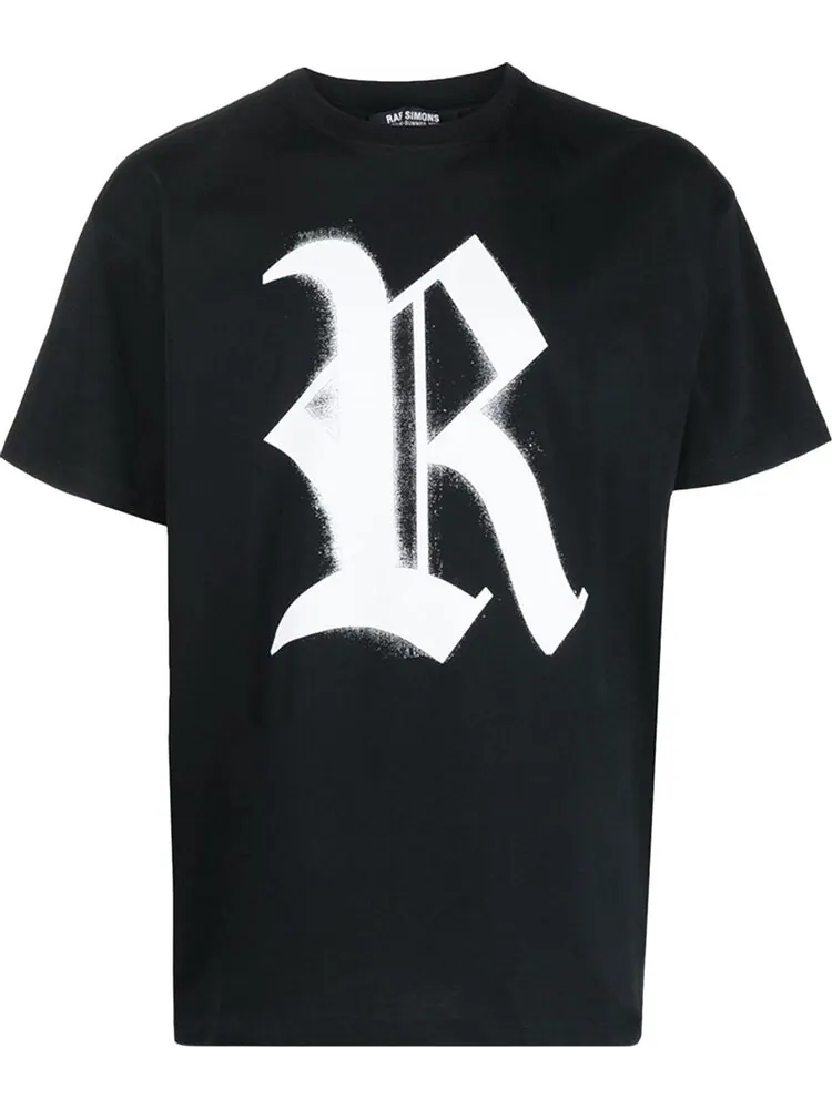 Футболка Raf Simons Big Fit T-Shirt With R Print On Front 'Black'