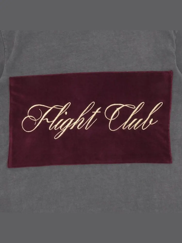 Футболка Flight Club Script 'Washed Black/Velour Burgundy' — изображение 3 из 3, черный