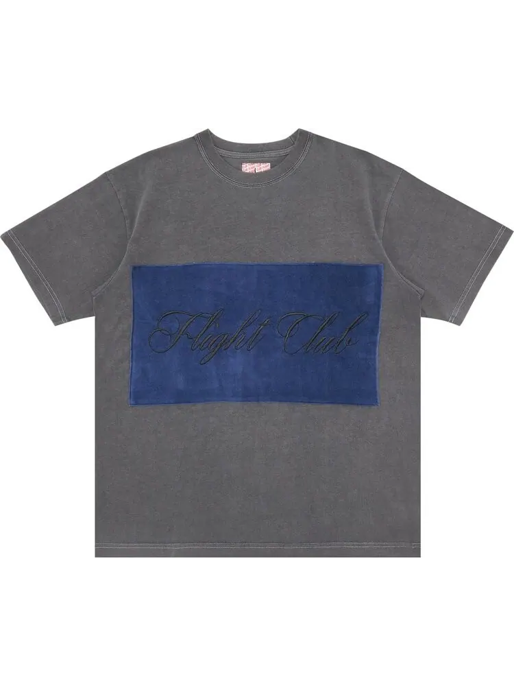 Футболка Flight Club Script 'Washed Black/Velour Navy' — изображение 1 из 3, черный