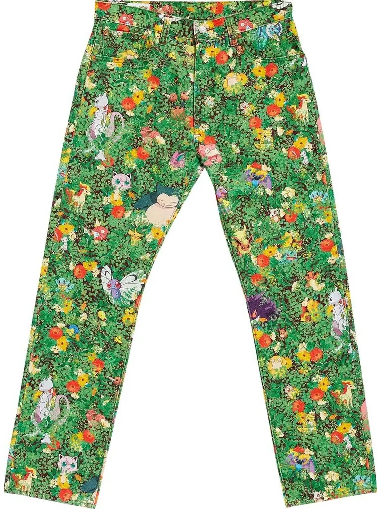 Джинсы Levi's x Pokémon 551 Z Authentic Straight Jeans 'Garden Green' — изображение 1 из 2, зеленый