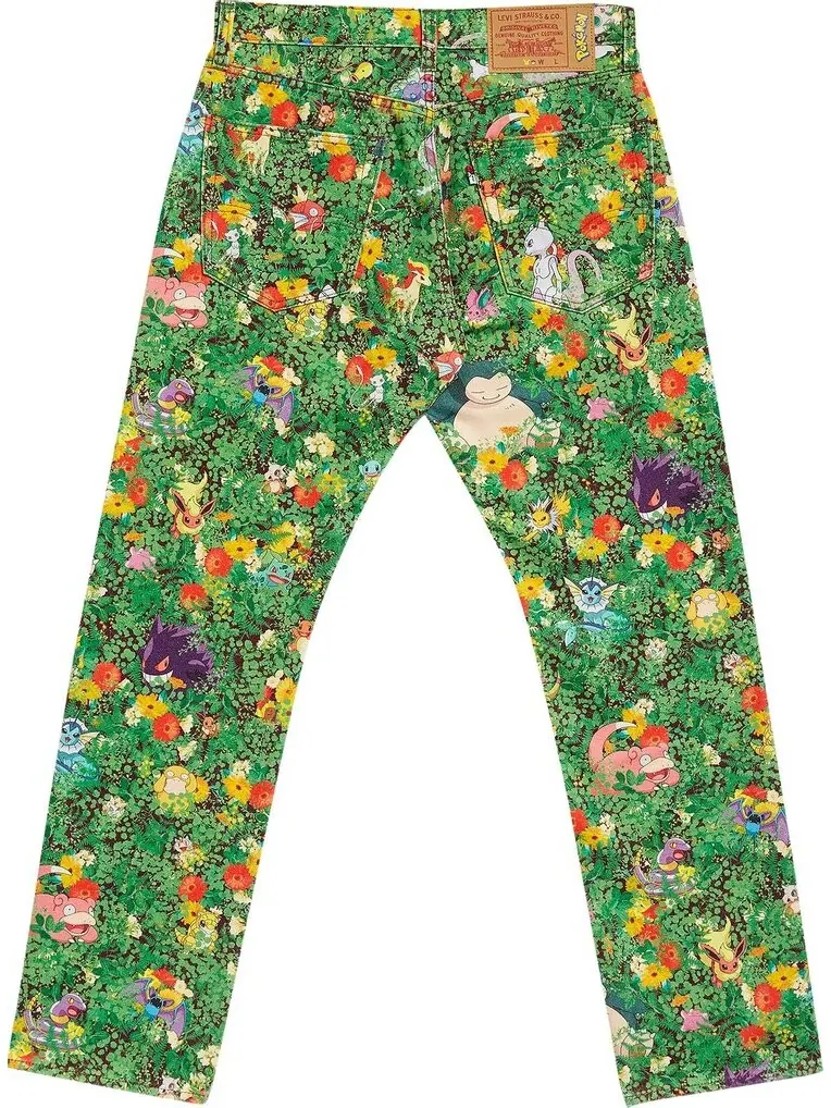 Джинсы Levi's x Pokémon 551 Z Authentic Straight Jeans 'Garden Green' — изображение 2 из 2, зеленый