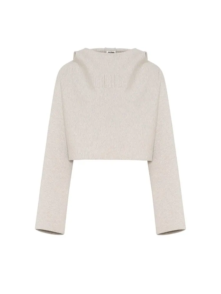 Худи Jean Paul Gaultier Cropped Bat Sleeves Hoodie — серый