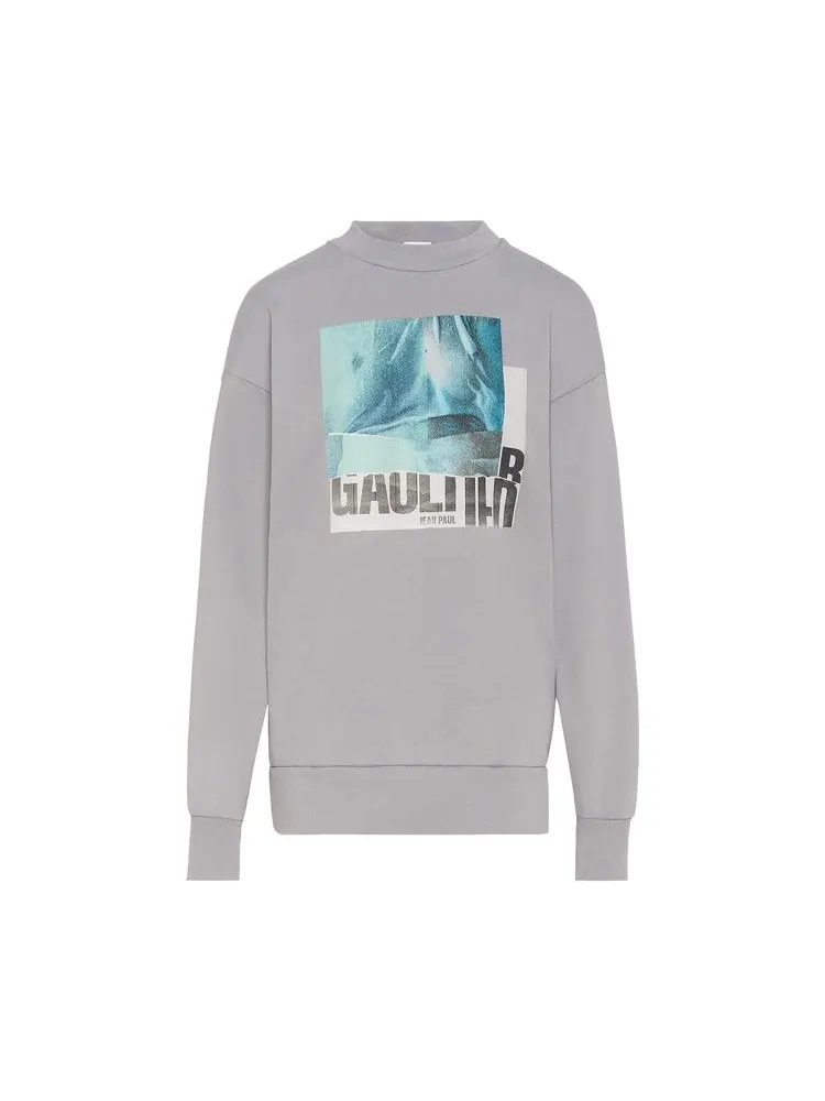 Свитер Jean Paul Gaultier Printed Crewneck — синий