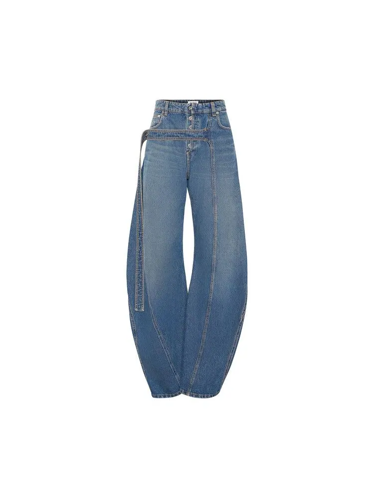 Джинсы Jean Paul Gaultier Strap Low Waisted Jean — изображение 1 из 1, винтажный синий