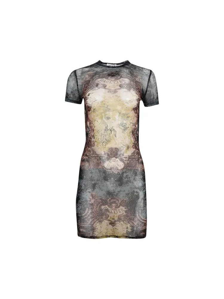 Платье Jean Paul Gaultier Printed Médaillon Mesh Short Dress — изображение 1 из 1