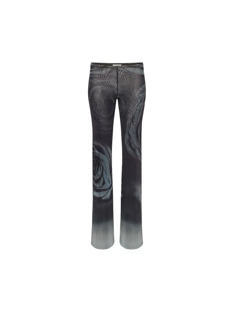 Брюки Jean Paul Gaultier Blurry Roses Printed Mesh Straight Trouser — изображение 1 из 1, мульти