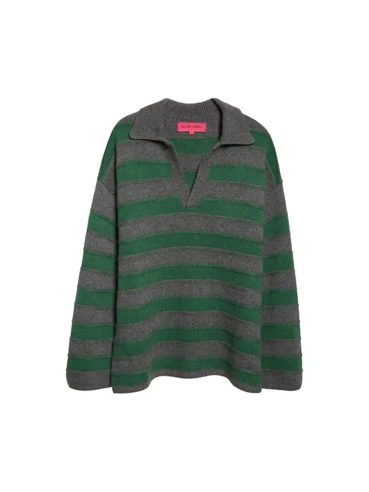 The Elder Statesman Dume Stripe Rugby 'Fern/Granite' — зеленый