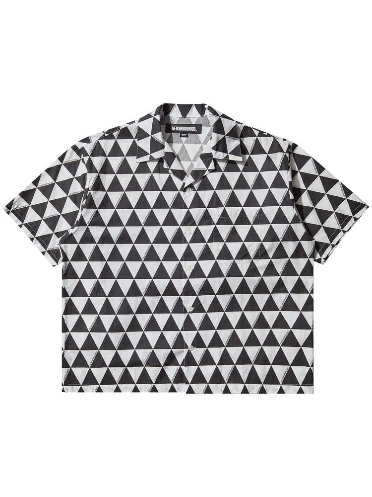 Рубашка Neighborhood Triangle Pattern Hawaiian Shirt — серый