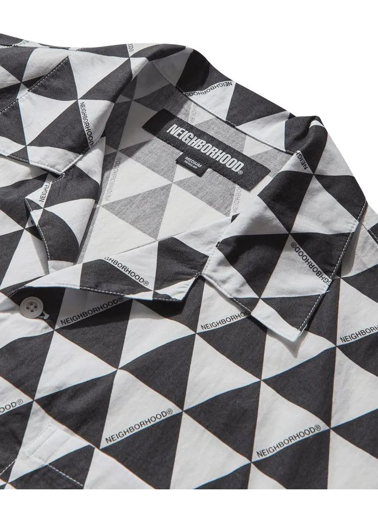 Рубашка Neighborhood Triangle Pattern Hawaiian Shirt — изображение 3 из 3, серый