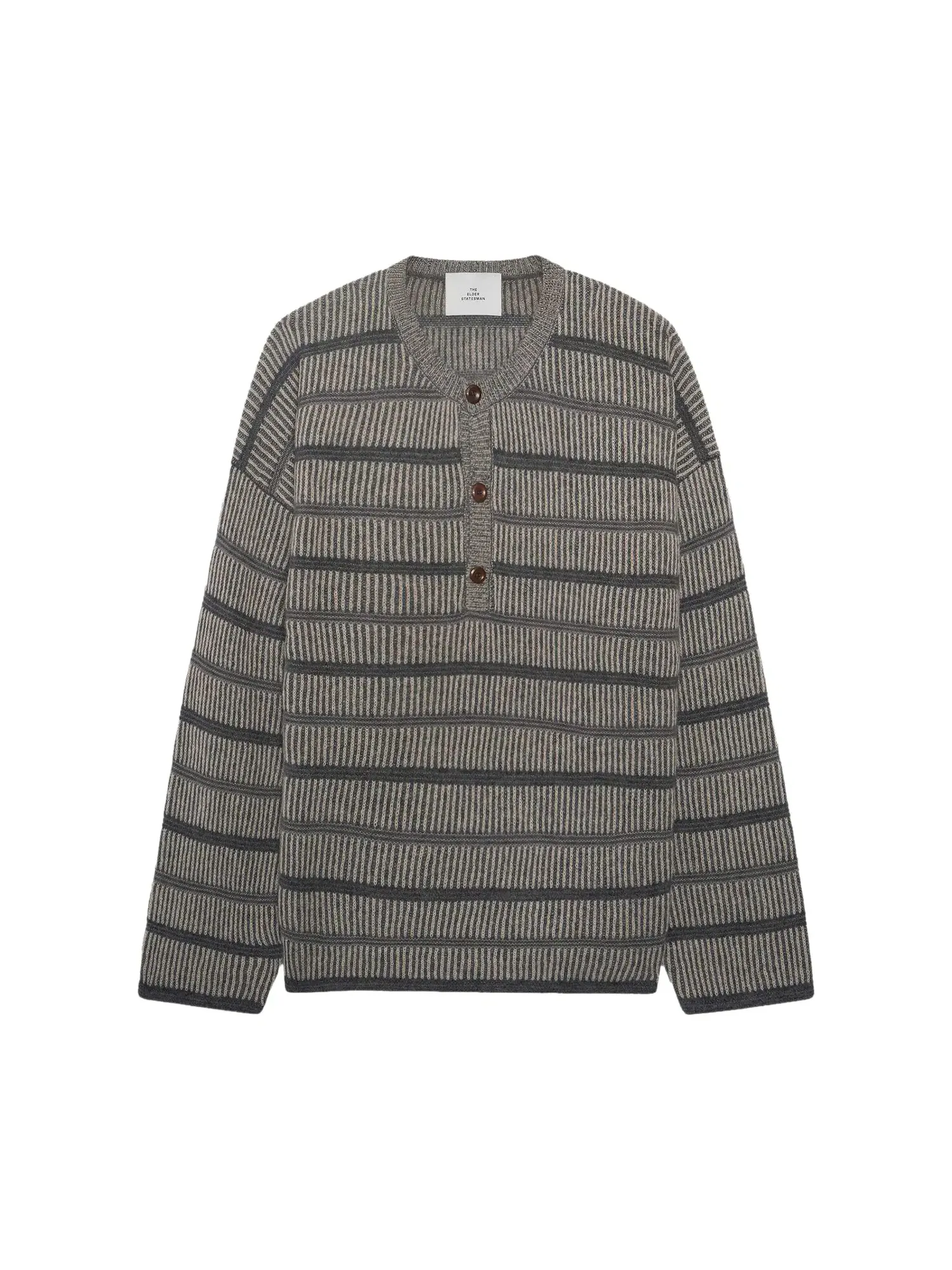 Рубашка-поло Elder Statesman Nimbus Textured Henley Shirt — мульти
