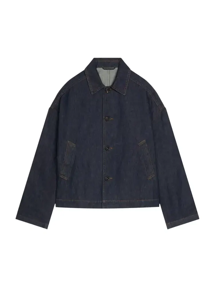 Джинсовое пальто Dries Van Noten из выстиранного и отбеленного денима