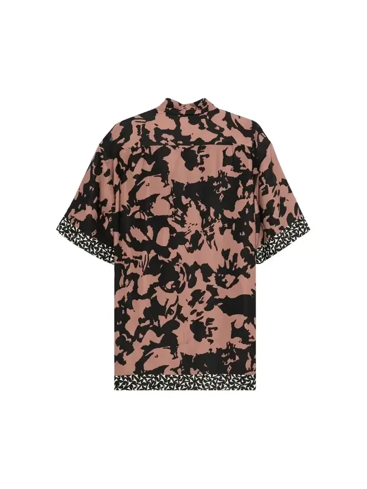 Рубашка с абстрактным цветочным принтом Dries Van Noten — изображение 2 из 3, красный