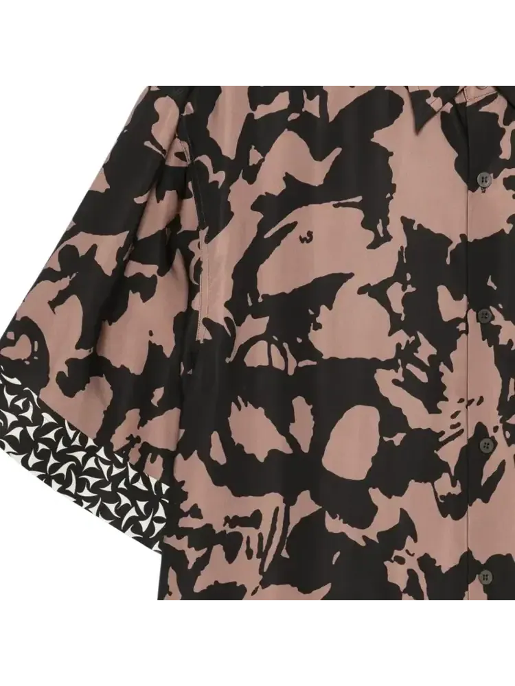 Рубашка с абстрактным цветочным принтом Dries Van Noten — изображение 3 из 3, красный