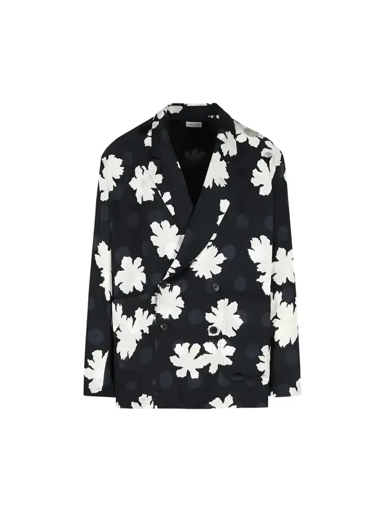 Рубашка с редким цветочным принтом Dries Van Noten