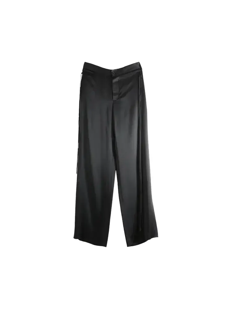Брюки Ann Demeulemeester Tita High Comfort с двойной застежкой на ленте — черный