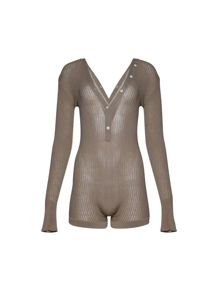 Боди Mugler — коричневый