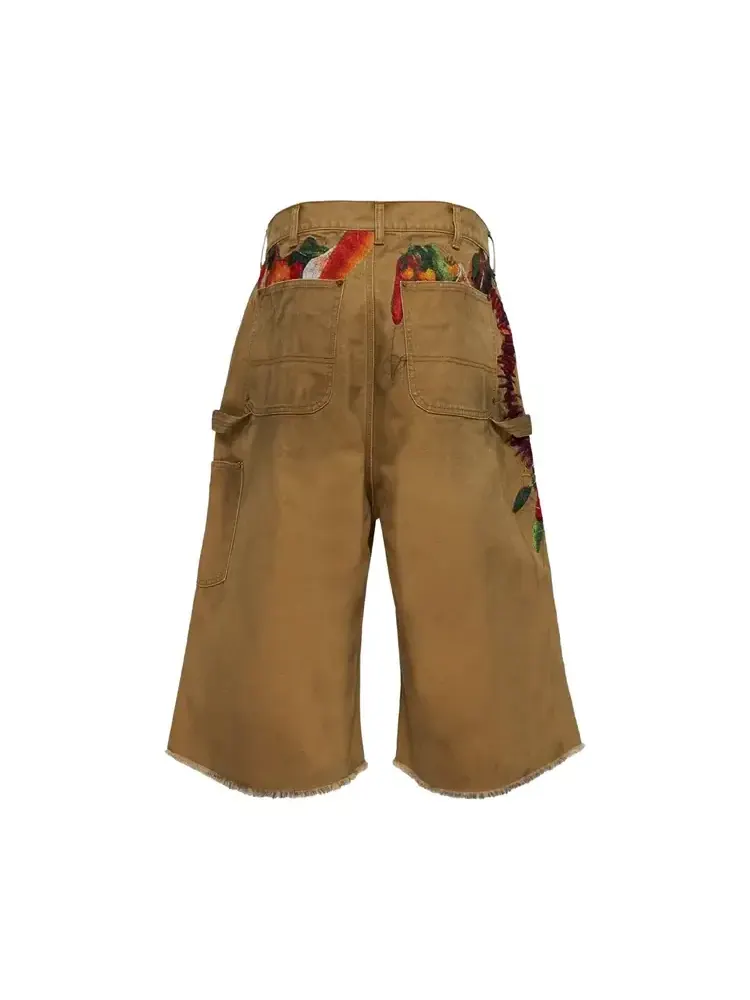 Брюки Doublet Vegetable Embroidery Cut Off 'Beige' — изображение 2 из 2, бежевый