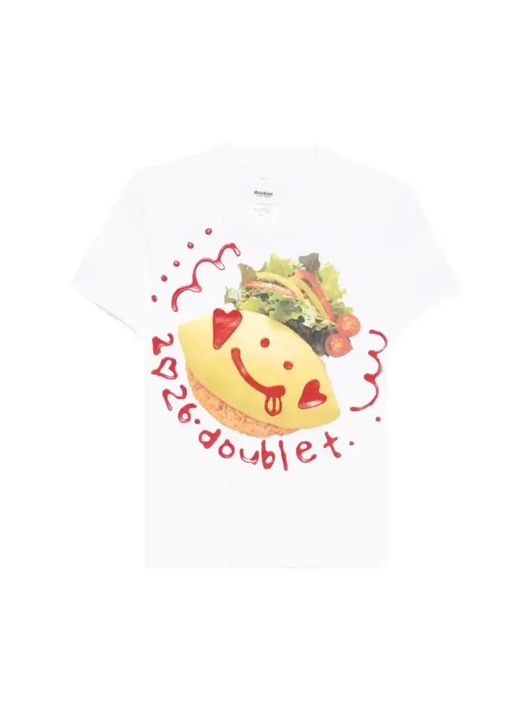 Футболка Doublet Ketchup Message Omurice — белый