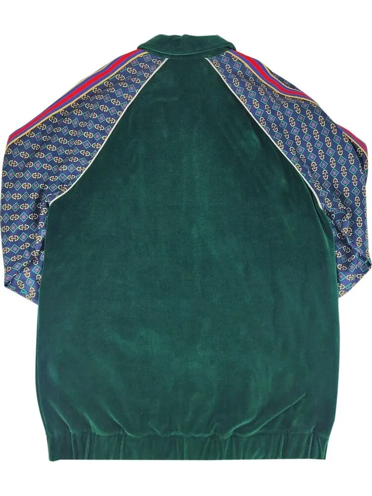 Куртка Gucci Oversized Velvet Mixed Media Jacket — изображение 2 из 2, зеленый