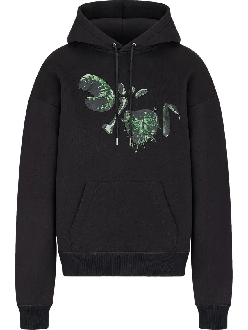 Толстовка Dior x Cactus Jack Oversized Hooded Sweatshirt 'Black' — изображение 1 из 2, черный