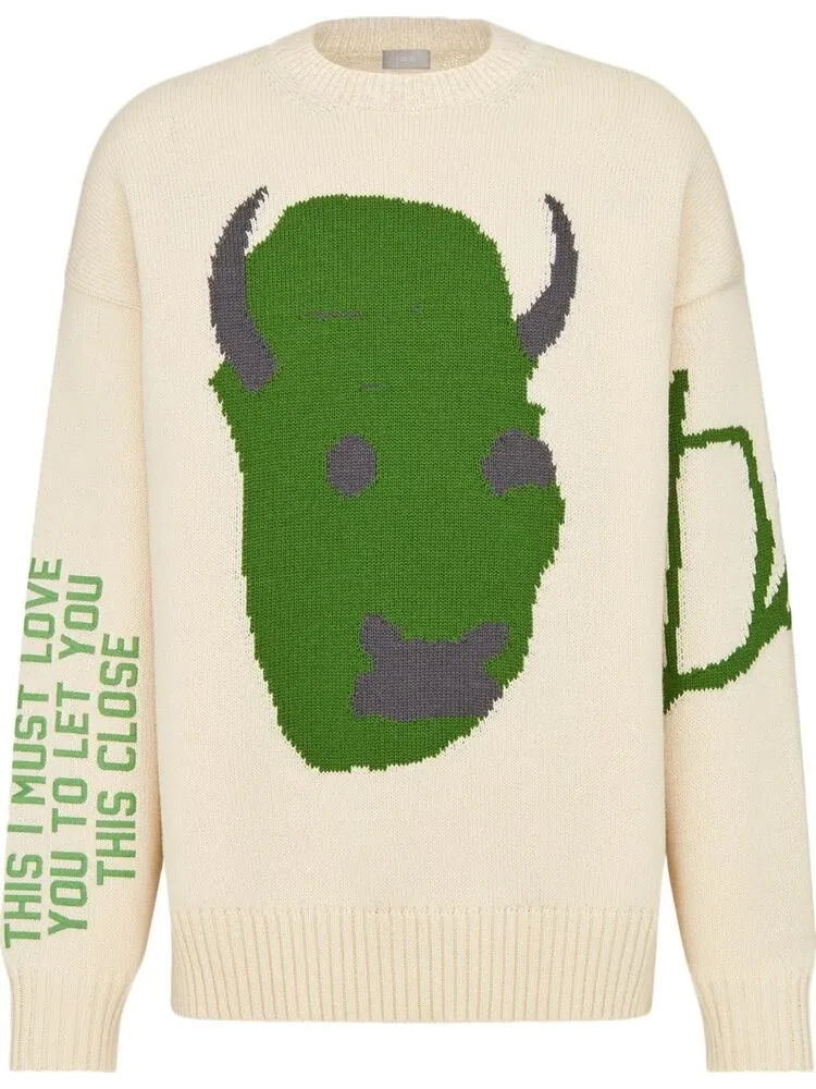 Свитер Dior x Cactus Jack Oversized Sweater 'Ecru' — изображение 1 из 2, бежевый