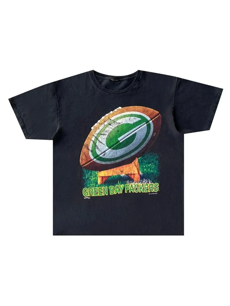 Футболка Sports Vintage Green Bay Packers 'Black' — изображение 1 из 1, черный