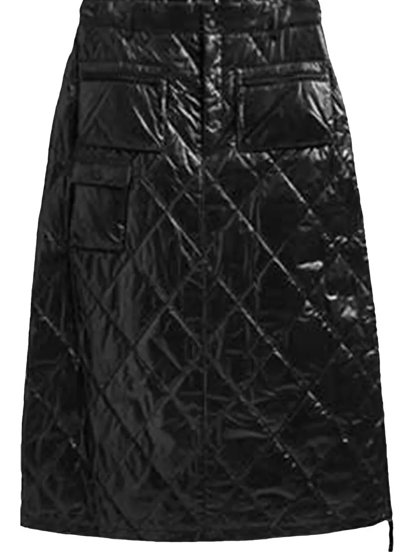Юбка Moncler x Fragment Quilted Shiny Outerwear Skirt 'Black' — изображение 2 из 2, черный