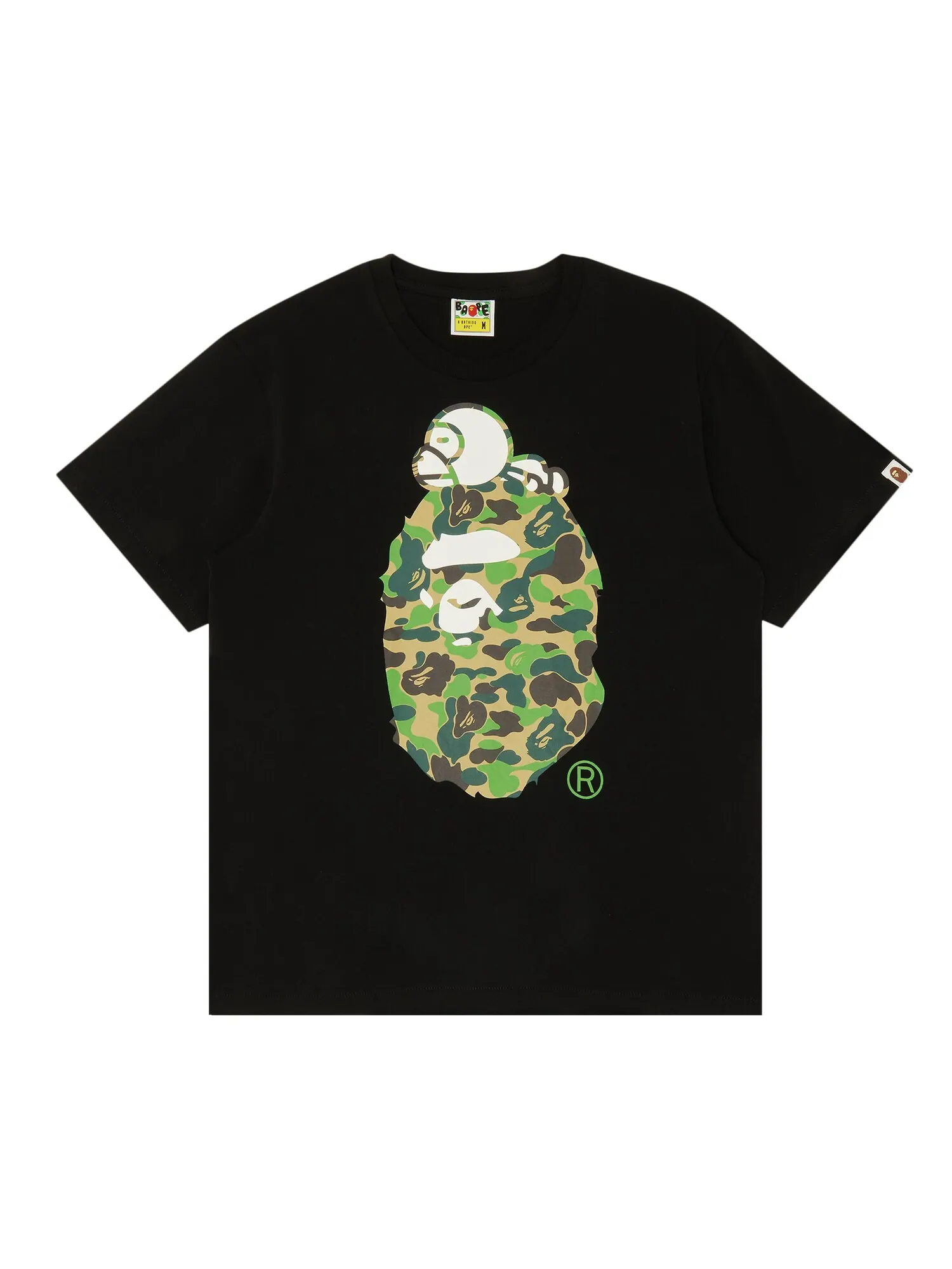 Футболка BAPE ABC Camo Milo на Big Ape — изображение 1 из 3, черный/зеленый