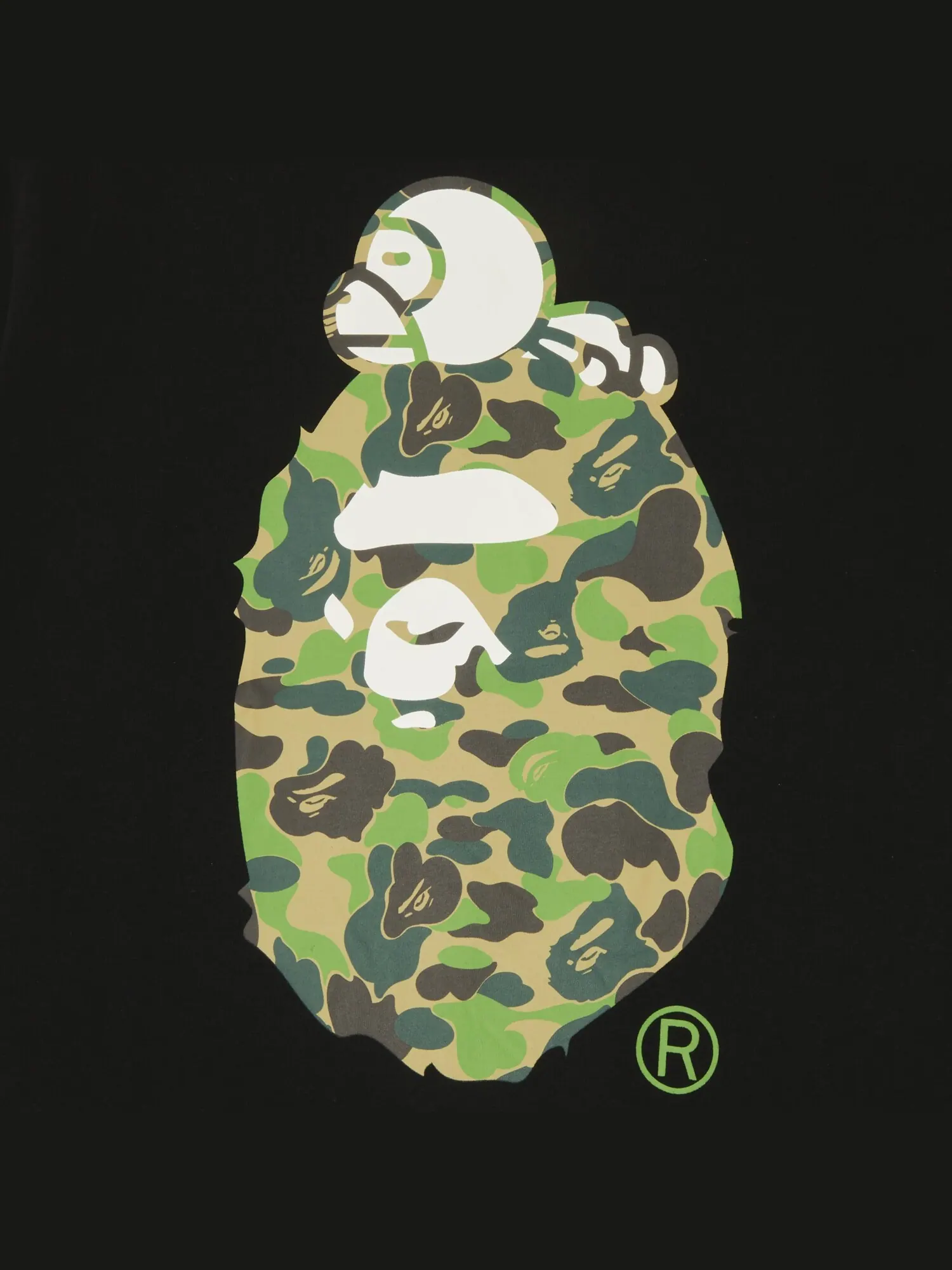 Футболка BAPE ABC Camo Milo на Big Ape — изображение 3 из 3, черный/зеленый