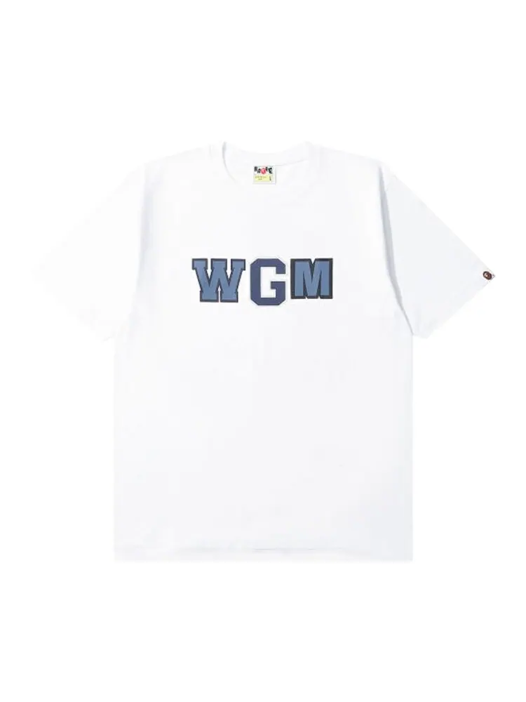 Футболка BAPE Color Camo WGM Milo Shark Tee 'White/Navy' — изображение 1 из 1, белый